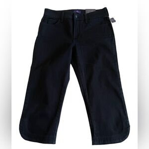 NWT NYDJ Cropped Black Denim Jeans Lift Tuck Technology Mid Rise Size 4 30x20